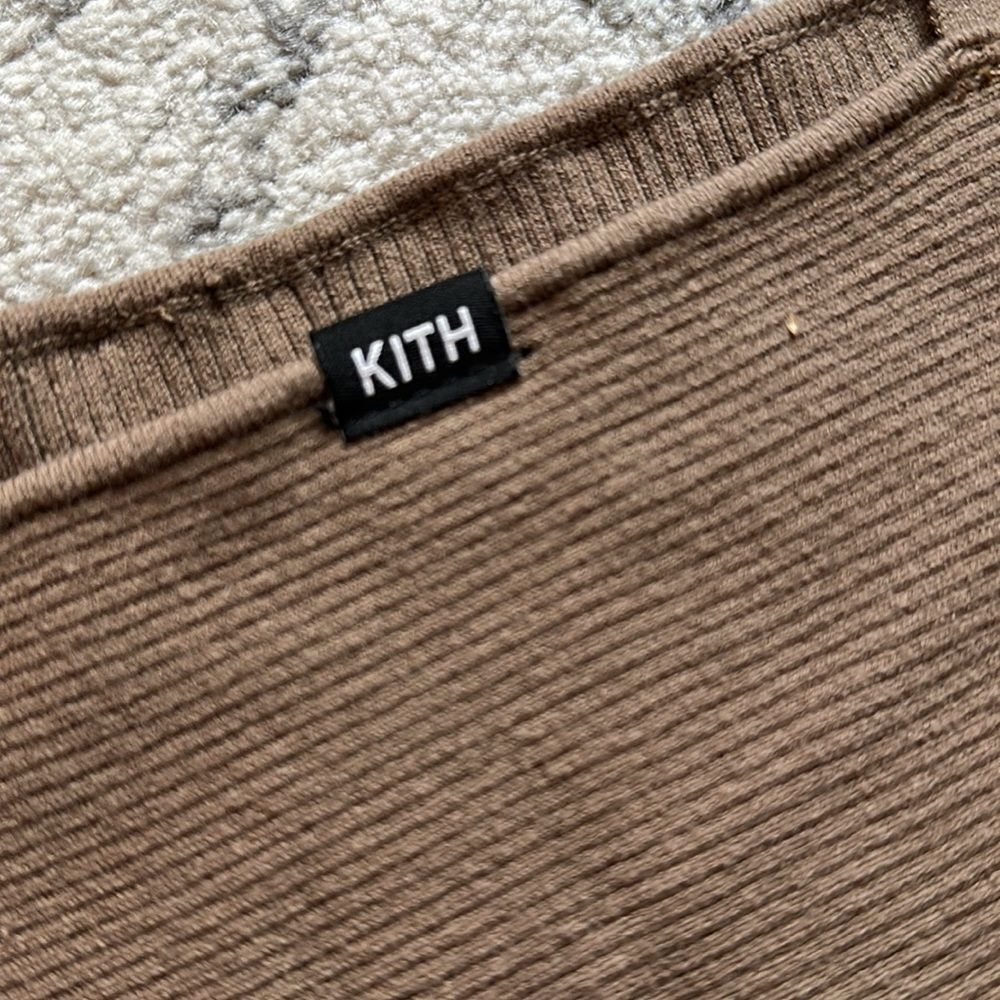 KITH Brown Ribbed Cropped Tank Top - Picture 3 of 5